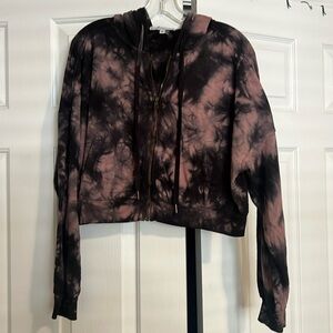 Young fabulous and broke cropped zip up hoodie